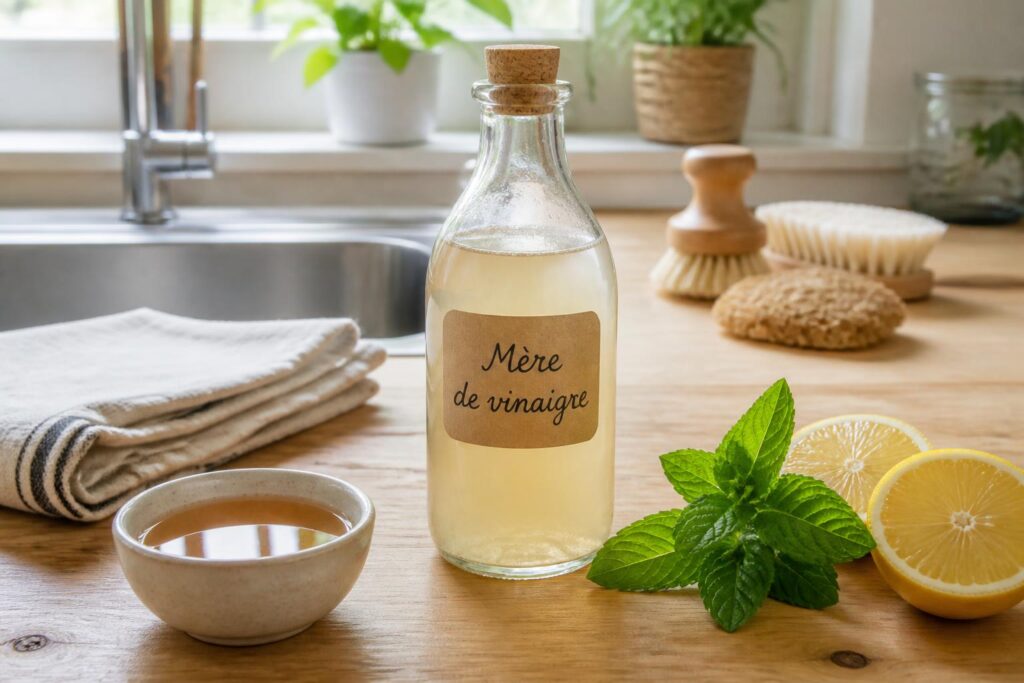 découvrez la mère vinaigre, un produit naturel et écologique polyvalent pour l'entretien de votre maison, efficace sans utiliser de produits chimiques.