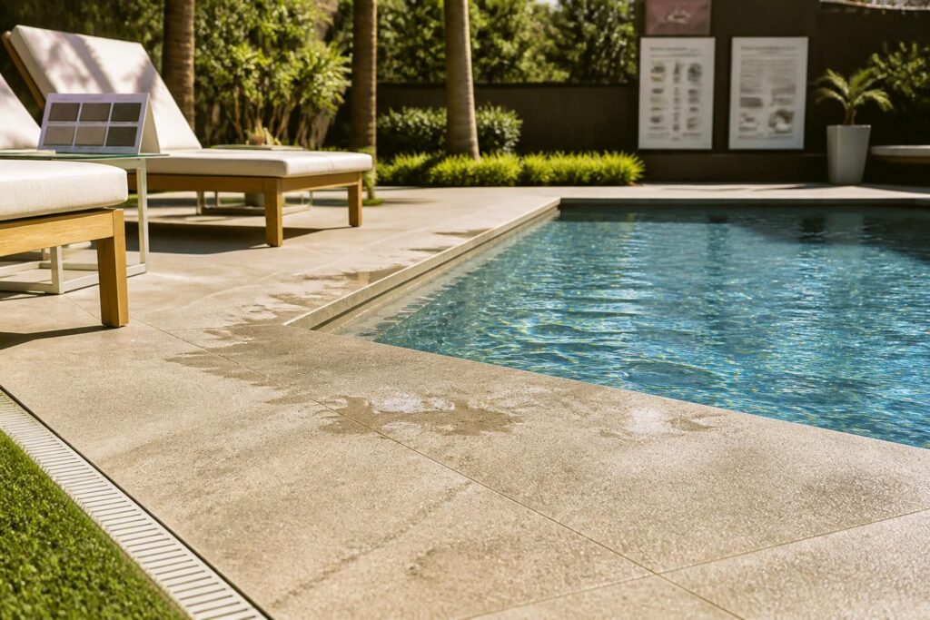 découvrez comment sécuriser l'entourage de votre piscine avec notre guide complet sur le carrelage antidérapant, incluant les tarifs et les normes en vigueur pour assurer sécurité et conformité.